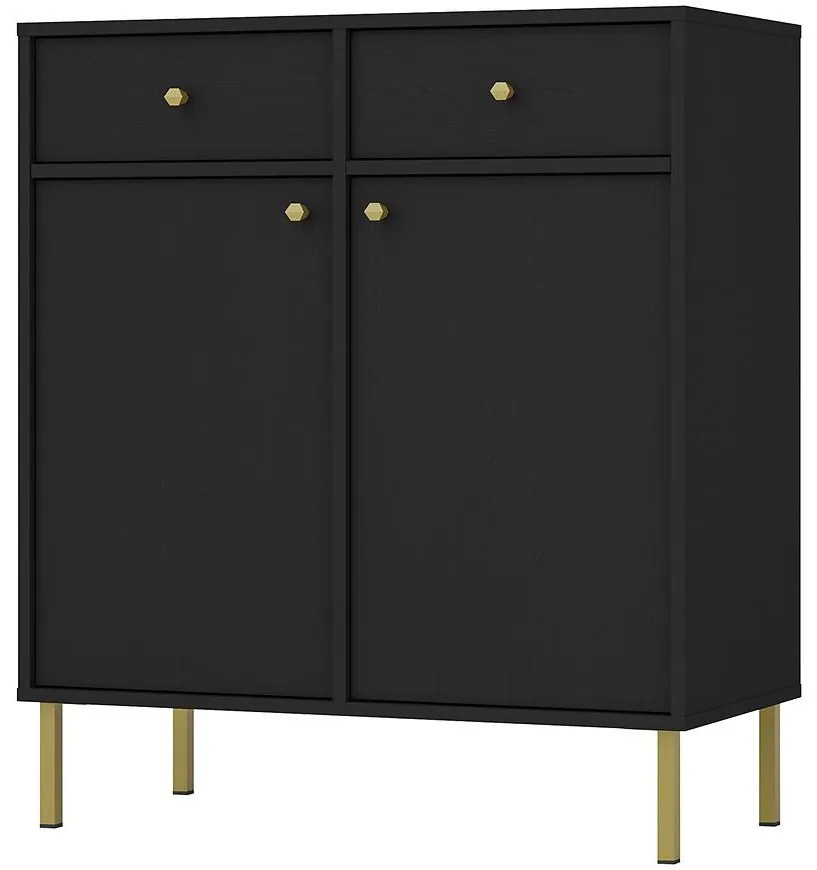 Komoda Tokyo 2  2F 2S čierny grafit 826