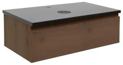 Kúpeľňová skrinka s technickým kameňom SAT B-Way 59x30x45 cm matný orech BWAY60NUTTK, 1 ks