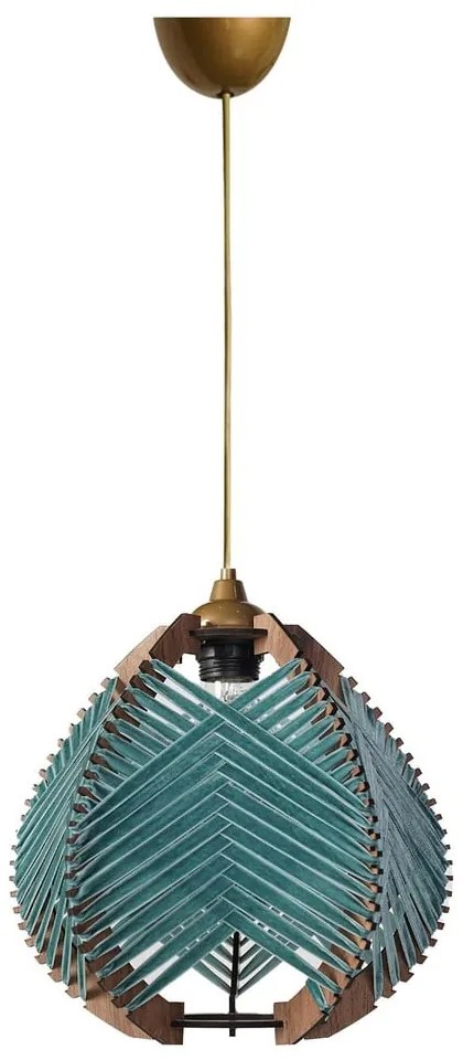 Modré/v prírodnej farbe závesné svietidlo s textilným tienidlom ø 25 cm Yola – Opviq lights