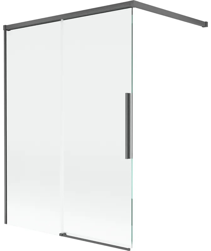 Mexen Rox, 2-krídlová posuvná vaňová zástena 120 x 150 cm, 8mm číre sklo, brúsený grafit profil, 8C9-100-003-66-00