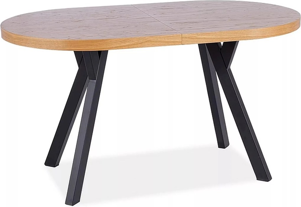Jedálenský rozkladací stôl Domingo 140/272 cm čierny/dub prírodný