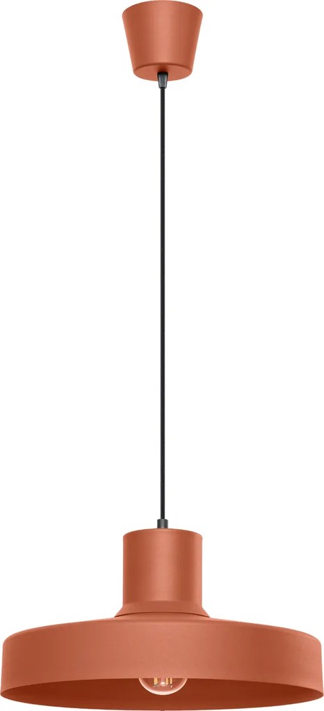 Závesné svietidlo Bilo, 1x okrovo červené kovové tienidlo