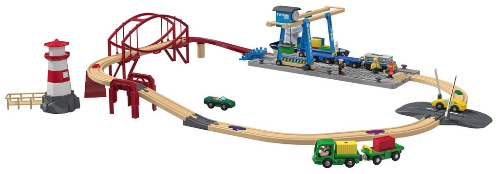 Playtive Drevená železničná súprava, 63-dielna (100356666)