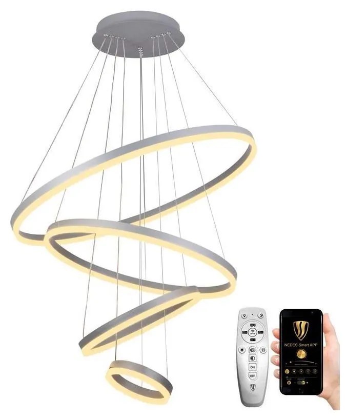 NEDES LED Stmievateľný luster na lanku LED/165W/230V 3000-6500K + diaľkové ovládanie ND3458