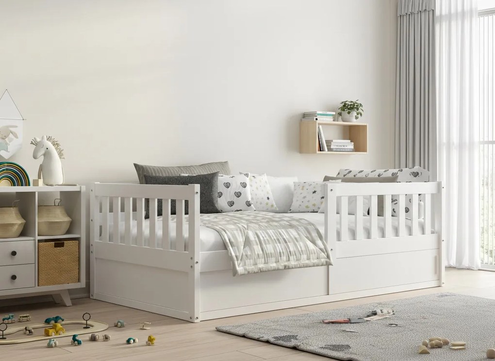 Posteľ SMART 160x80 - Biela s úložným priestorom