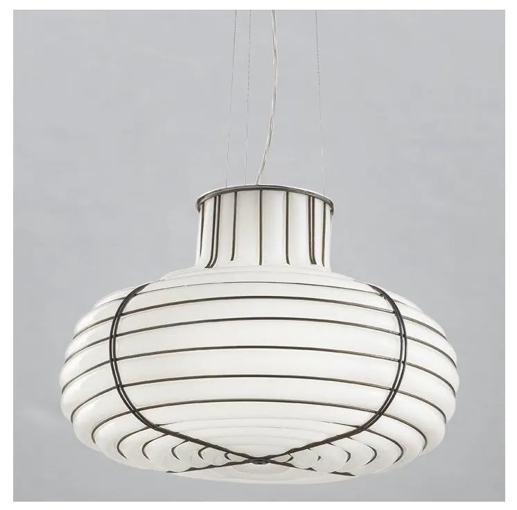 SIRU - Luster na lanku CHAPEAU 2xE14/40W/230V chróm/biela benátske sklo