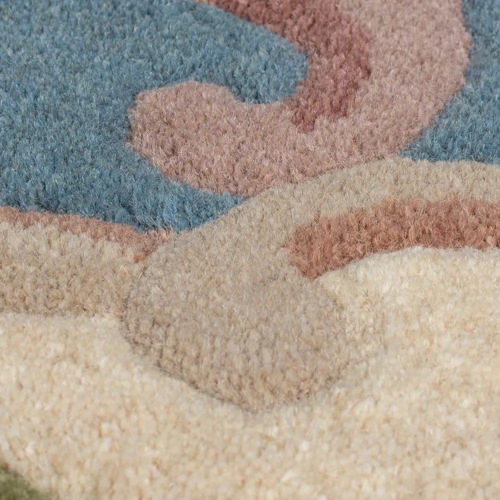 Modrý koberec z vlny Flair Rugs Aubusson, 120 × 180 cm