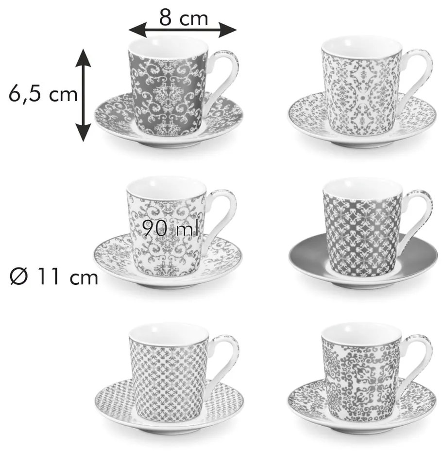 Porcelánové šálky v zlatej farbe v súprave 6 ks My Coffee – Tescoma