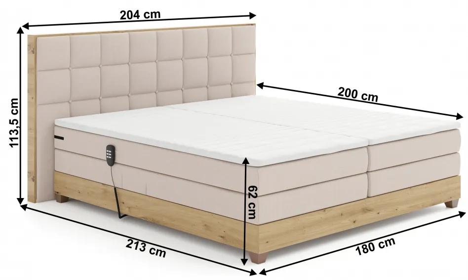 Elektrická polohovacia boxspringová posteľ TINA 160 x 200 cm