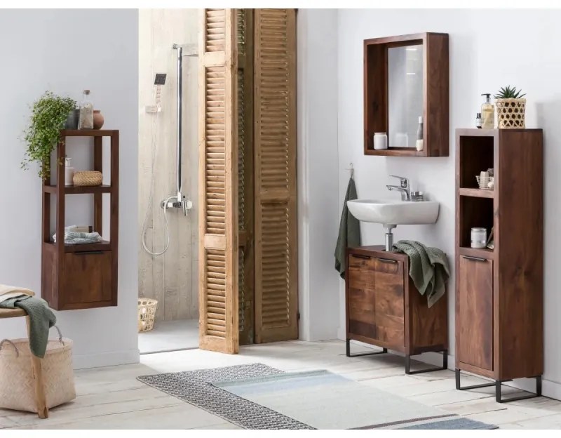 furniture-nabytek.cz - Koupelnová vysoká skříňka Sydney tmavá