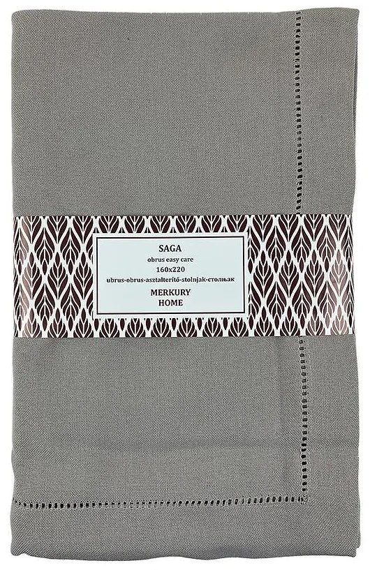 Obrus SAGA svetlošedá 160x220 easy care
