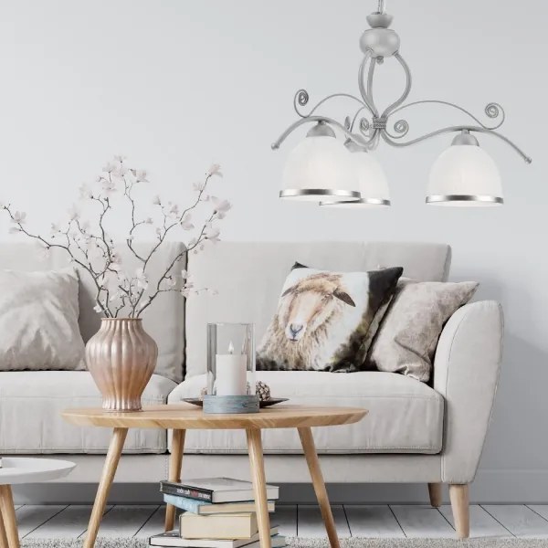 Luster na reťazi RETRO II 3xE27/60W/230V strieborná