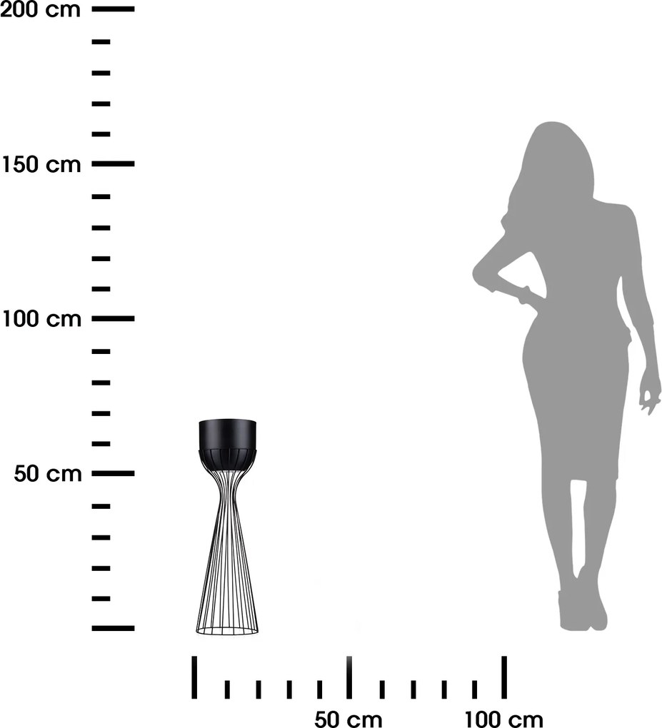 KOVOVÝ KVETINÁČ SO STOJANOM GLAM 68X20 CM ČIERNA