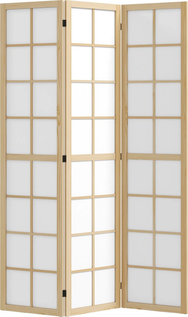 HOMCOM 3-panelový priečok skladací súkromný paravan 120x170 cm oddelovač miestností pre obývačku, spálňu a kanceláriu z borovicového dreva a bielej fa