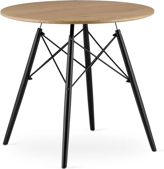 Jedálenský stôl 80 cm dub / čierne nohy