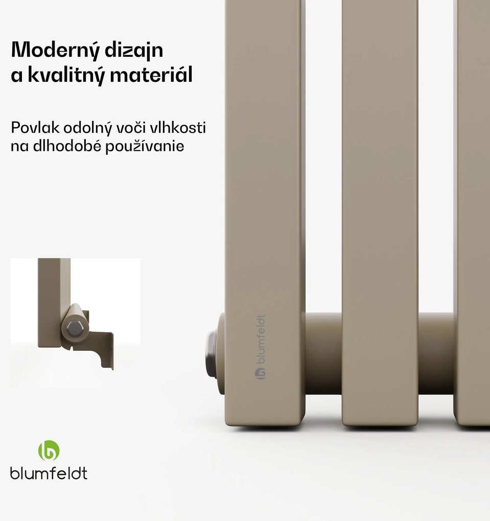 Blumfeldt Delgado radiátor | Moderný dizajn | 63 x 100 cm | 891 W | Stredové pripojenie