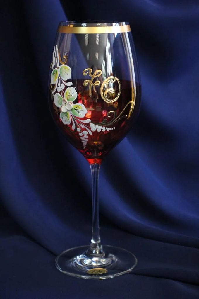 Výročný pohár na 70. narodeniny VÍNO - bordový 470 ml | BIANO