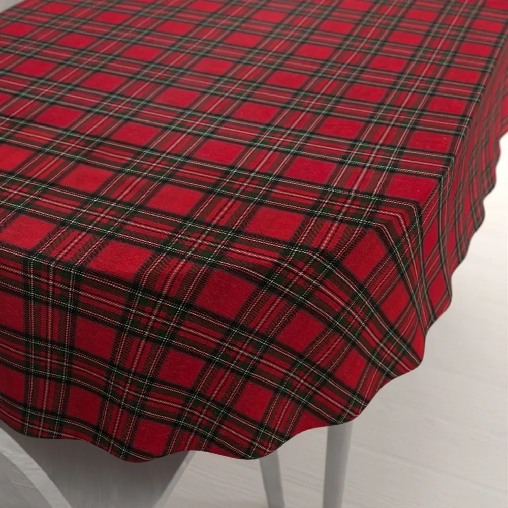 Biante Vianočný dekoračný oválny obrus PML-078 Červeno-zelené káro 120x180 cm