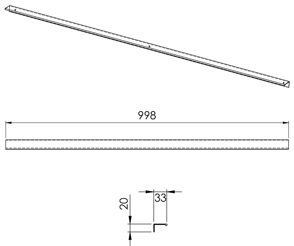 Elita Look, rukoväť pre skrinku 100 cm 1 ks, biela matná, ELT-168357