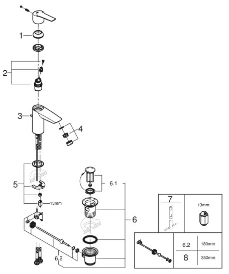 GROHE 24209002 - Umývadlová batéria START DN 15 lesklý chróm