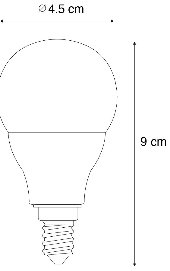 Inteligentná stmievateľná LED žiarovka E14 G45 Opál 4,9 W 470 lm 2700 – 6500 K