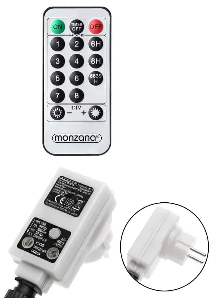 Svietiaci strom ČEREŠŇA do interiéru aj exteriéru, 180cm, modrá Monzana