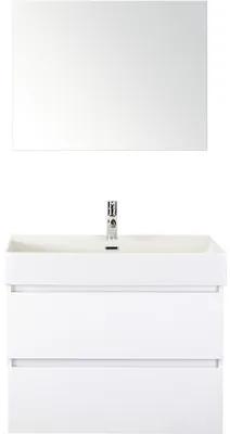 Kúpeľňový nábytkový set Maxx XL 80 cm s keramickým umývadlom a zrkadlom biela vysoko lesklá
