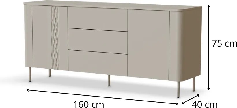 Komoda Tirante KM-1 160 cm kašmírová