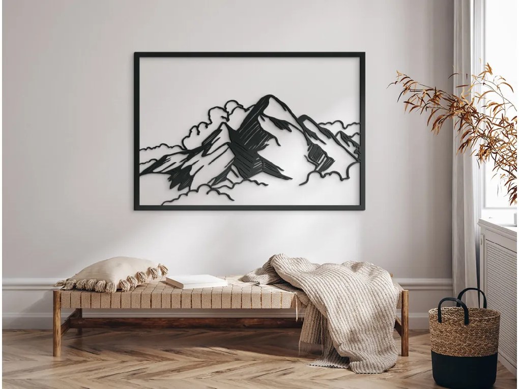 drevko Obraz Vrch v oblakoch Rozmer obrazu: 44,5 x 65 cm, Farba dekorácie: Čierna