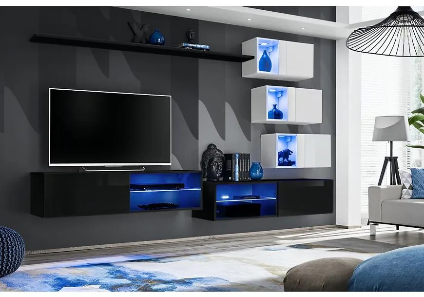 Obývacia Stena Switch Xxiv Čierna/Biely