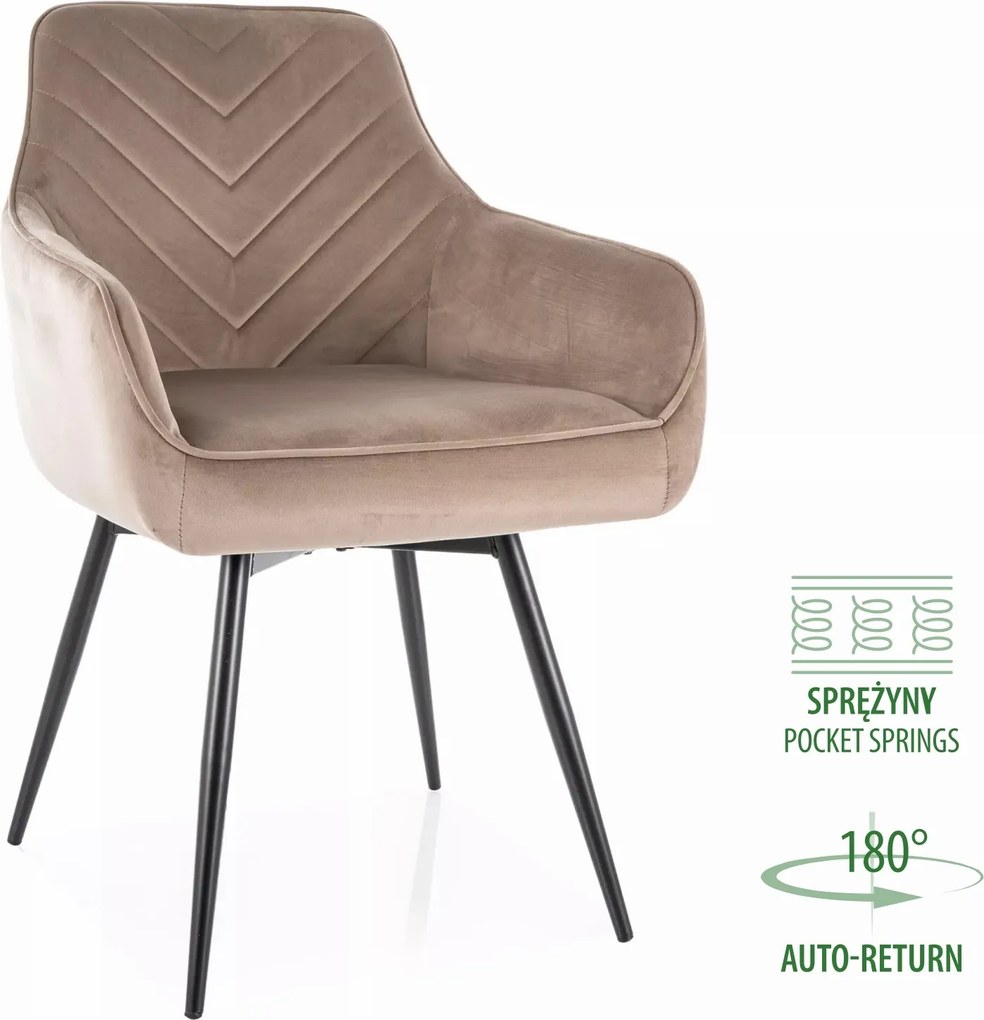SI Služba Velvet Chair tmavá béžová