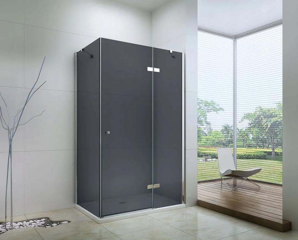 Mexen Roma, sprchovací kút 120 (dvere) x 60 (stena) cm, 6mm šedé sklo, chrómový profil, 854-120-060-01-40