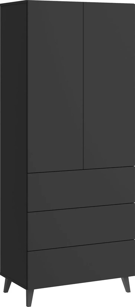 XXXLutz VYSOKÁ KOMODA, čierna, 70/170/39 cm P & B - Online Only obývacie izby - 002778011102