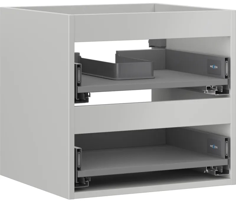 Mexen Box-A, závesná skrinka 50 cm, 2 zásuvky, matná sivá, 91AX0-0500-470-2-62