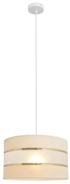 Luster na lanku HELEN 1xE27/15W/230V pr. 35 cm krémová/zlatá