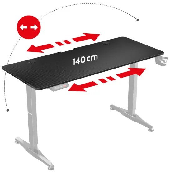 Ergonomický herný stôl Hero - 8.5 čierny