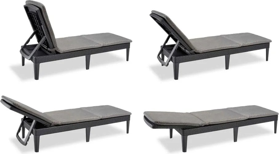 Tmavosivé plastové záhradné ležadlo Jaipur – Keter