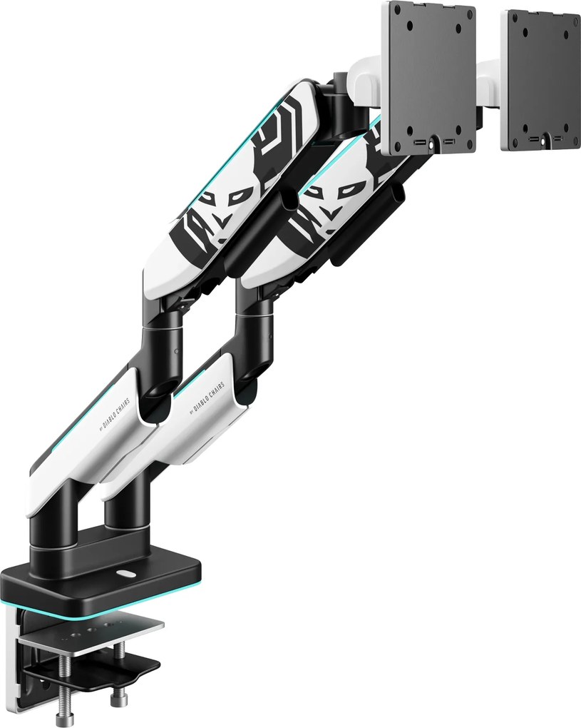 Držiak na dva monitory 35" RGB, bielo-čierny: Diablo X-Arm Dual