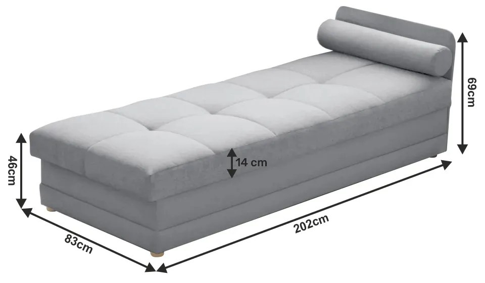 Jednolôžková posteľ (váľanda) 80 cm Rinok (sivá) (s úl. priestorom). Vlastná spoľahlivá doprava až k Vám domov. 1017288