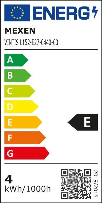 Mexen Vintis, LED filamentová žiarovka E27, ST64, 4 W, neutrálna biela 4000K, číra, L152-E27-0440-00