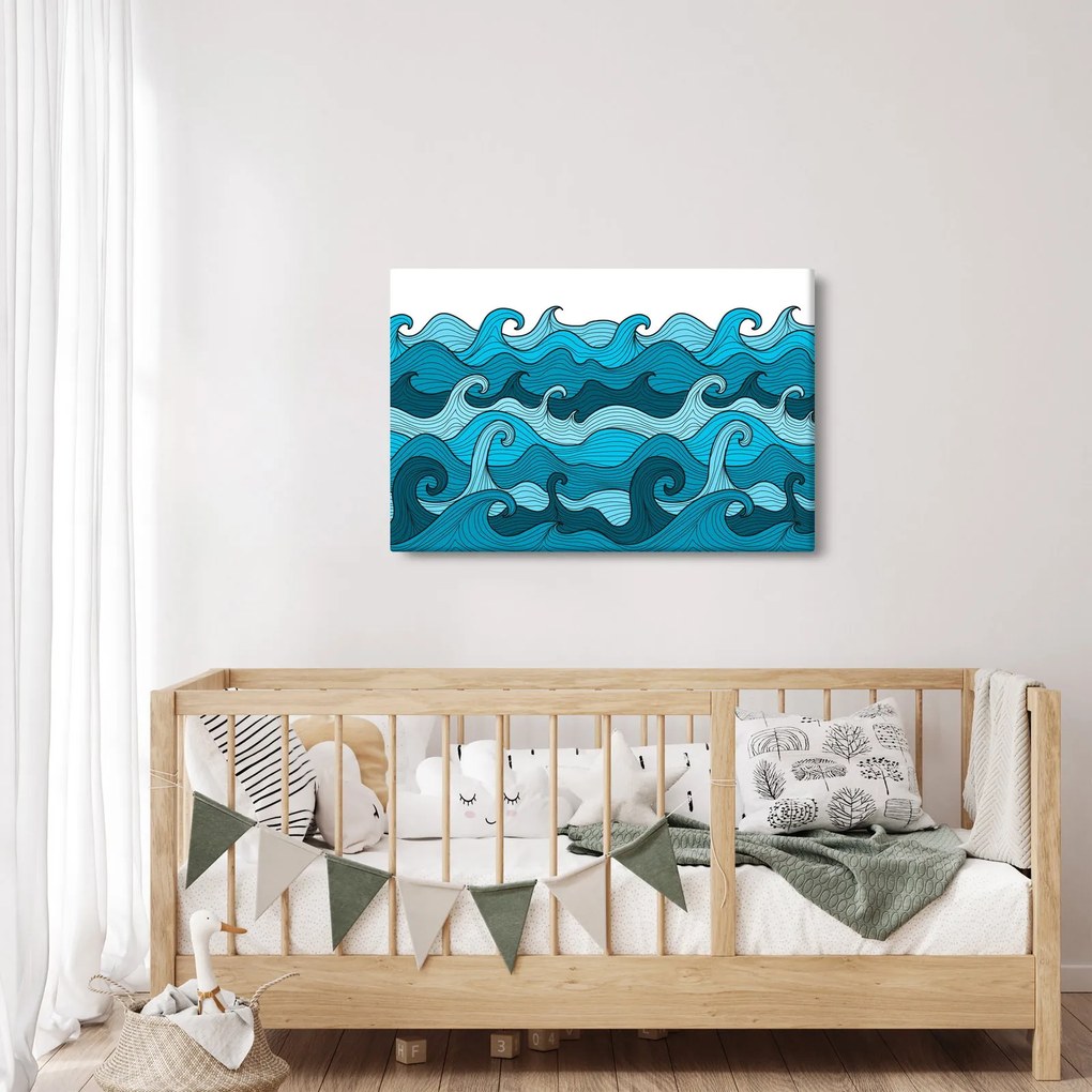 Obraz - Abstrakcia, more (90x60 cm)
