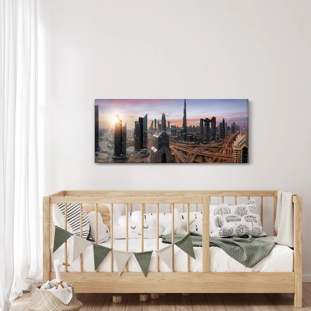 Obraz - Panorama Dubaja (120x50 cm)