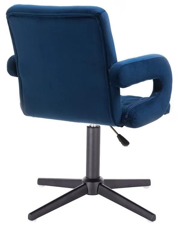 LuxuryForm DESIGN Stolička BOSTON VELUR na čiernom kríži - modrá