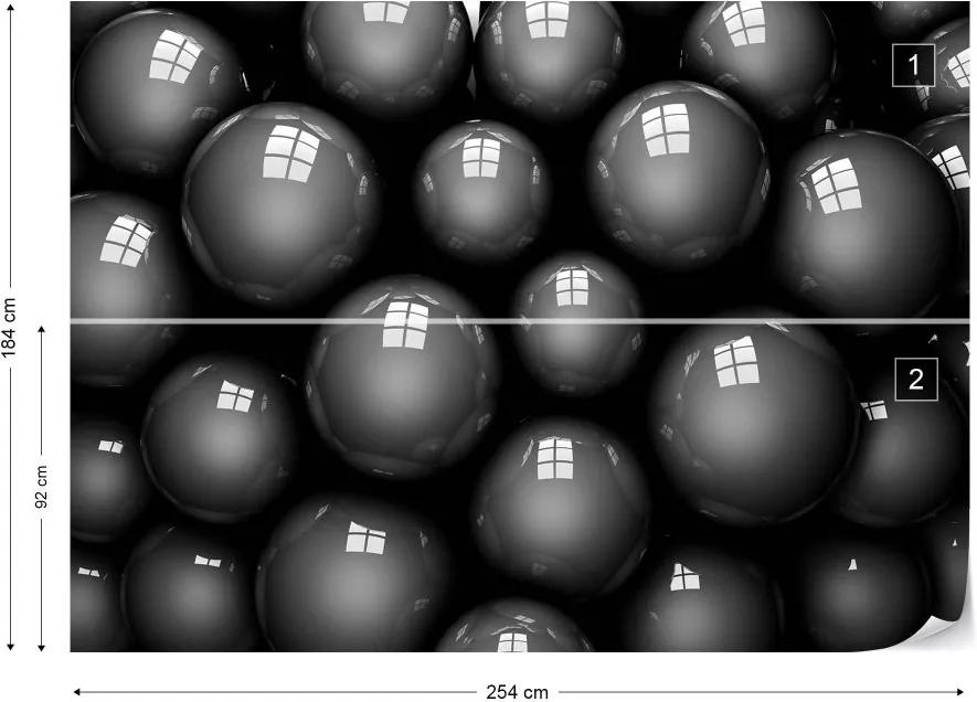 Fototapeta GLIX - 3D Grey Balls + lepidlo ZADARMO Vliesová tapeta  - 254x184 cm