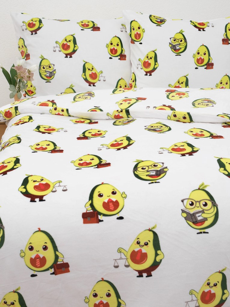 Francúzske obliečky mikroplyš Exclusive – Advokádo biele 220 × 200 cm, 2ks 70 x 90 cm