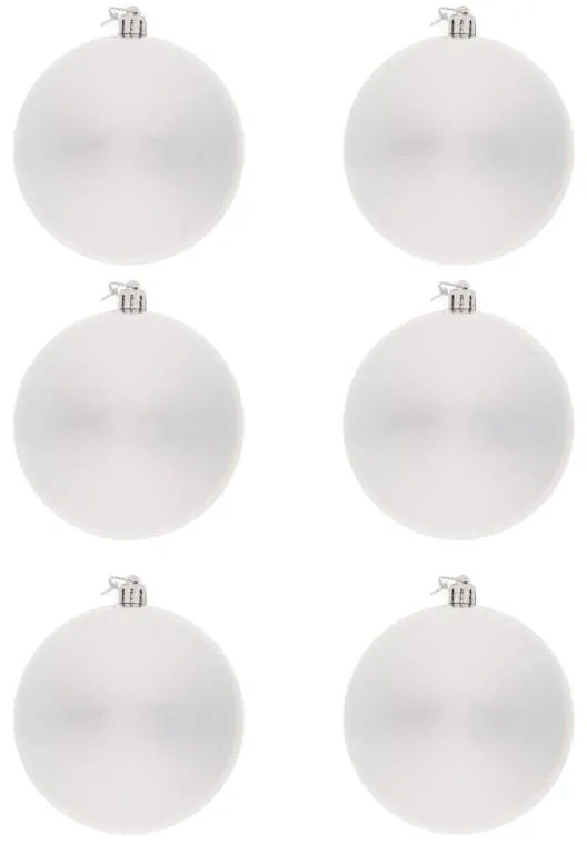 DECOLED Plastová guľa, 10 cm, strieborná, 6x lesklá