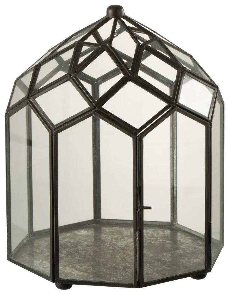 Čierny kovový domáci skleník Terrarium - 23*23*30cm