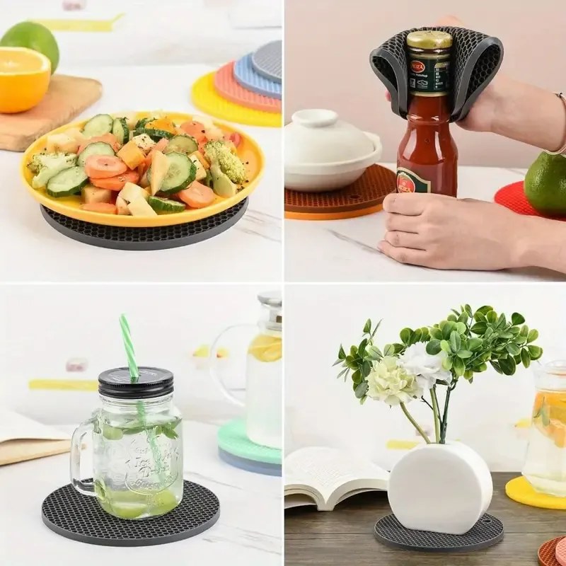 Orion Podložka pod hrniec, silikónová sivá, 18 cm