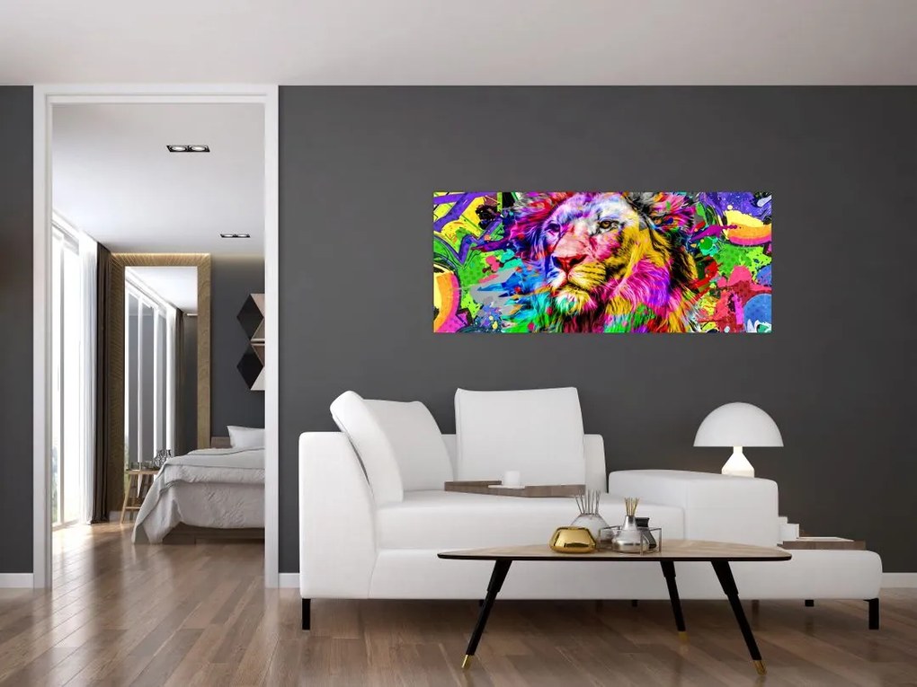 Obraz - 3D obraz leva (120x50 cm)