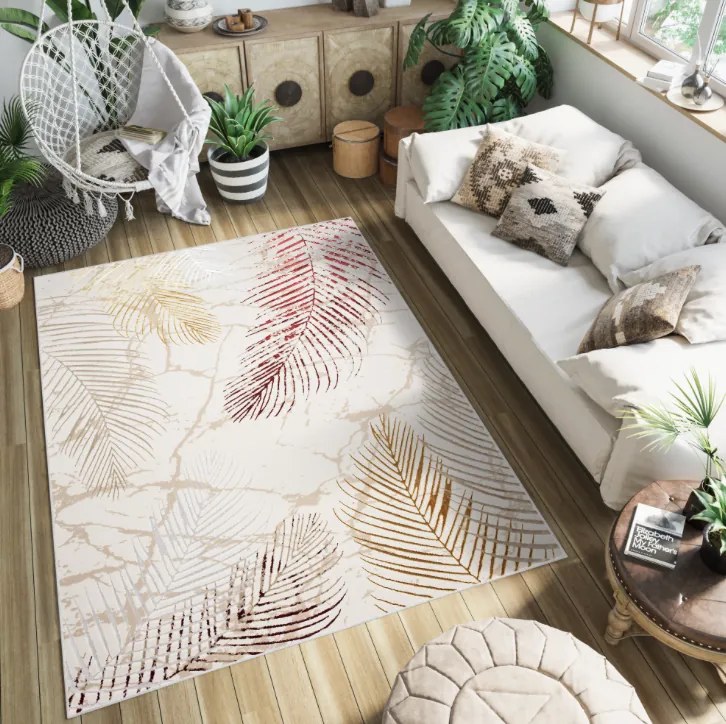 Luxusný koberec so vzorom listov Golden Šírka: 80 cm | Dĺžka: 150 cm